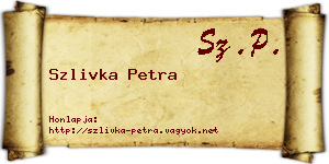 Szlivka Petra névjegykártya