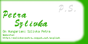 petra szlivka business card